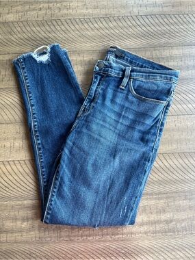 Hudson Tally Skinny Jeans Women's Size 31 Distressed Raw Hem Denim